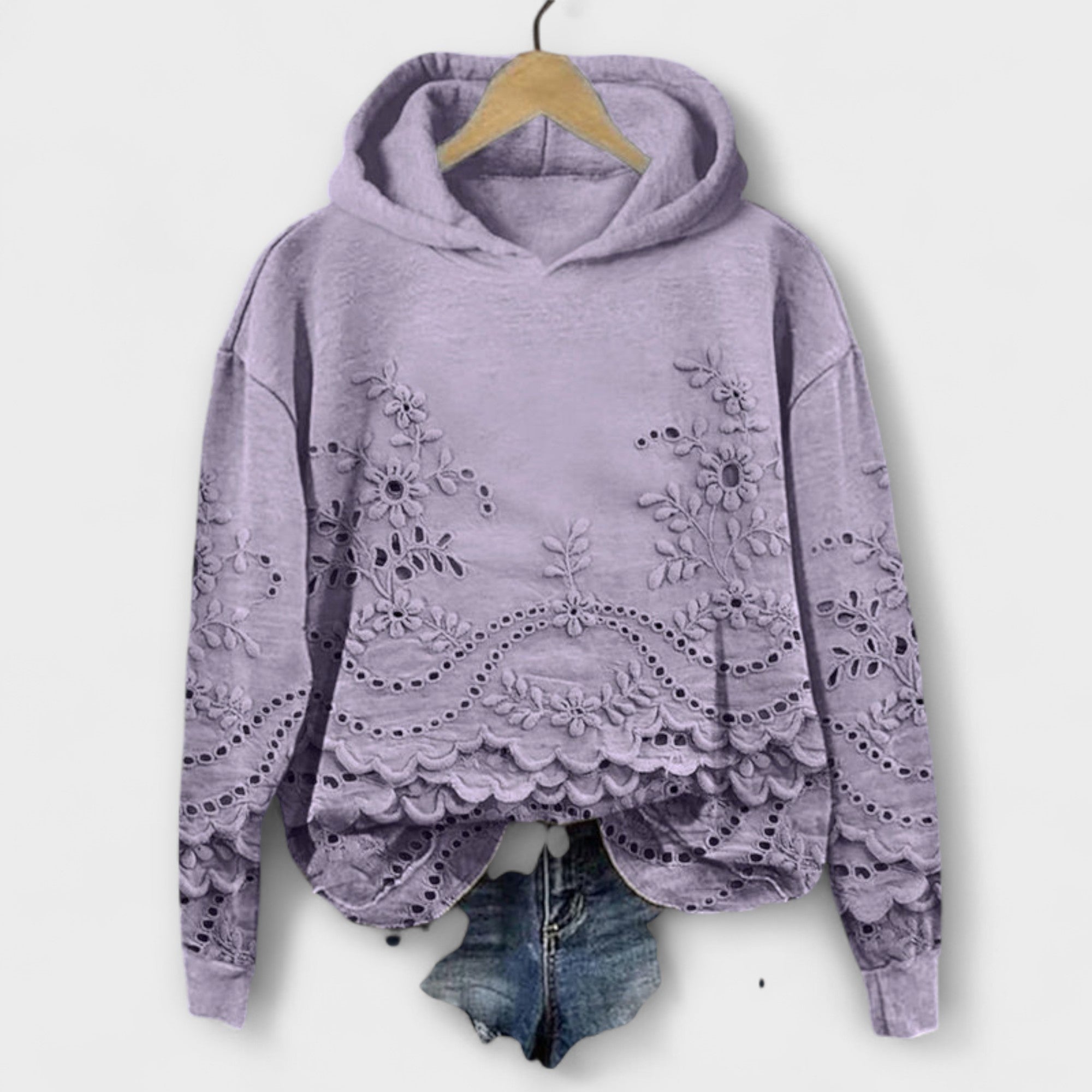 Grace – Vintage Hoodie με λουλουδάτο σχέδιο